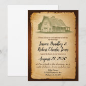 Uitnodiging voor huwelijk tussen Barn Party (Voorkant / Achterkant)