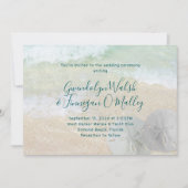 Uitnodiging voor huwelijksceremonie in zand dollar (Voorkant)