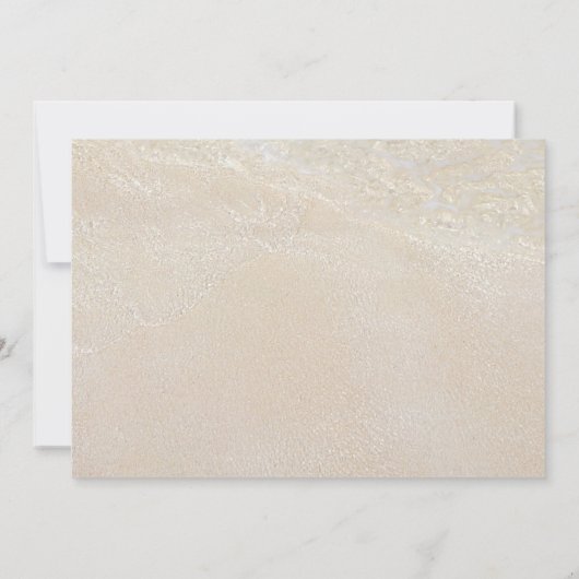 Uitnodiging voor huwelijksceremonie in zand dollar (Achterkant)