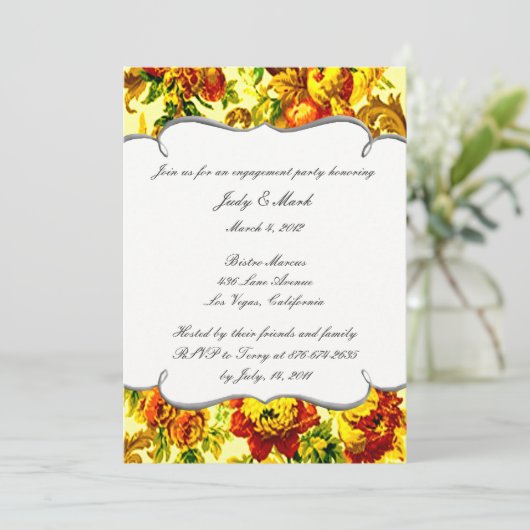 Uitnodiging voor huwelijksfeest in Springtime (Staand voorkant)