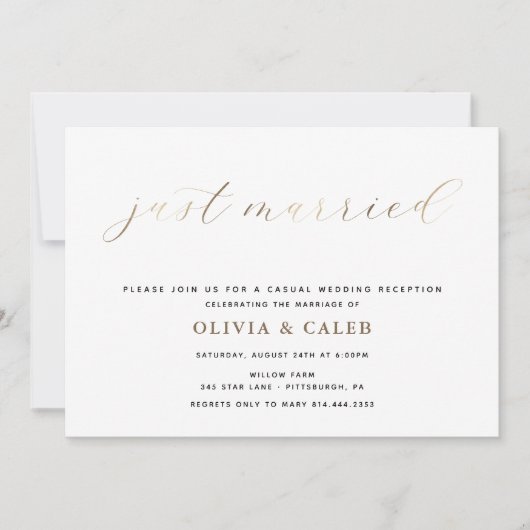 Uitnodiging voor huwelijksfeest na de bruiloft (Voorkant)