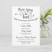 Uitnodiging voor Huwelijksfeest 'We knopen de knoo (Staand voorkant)