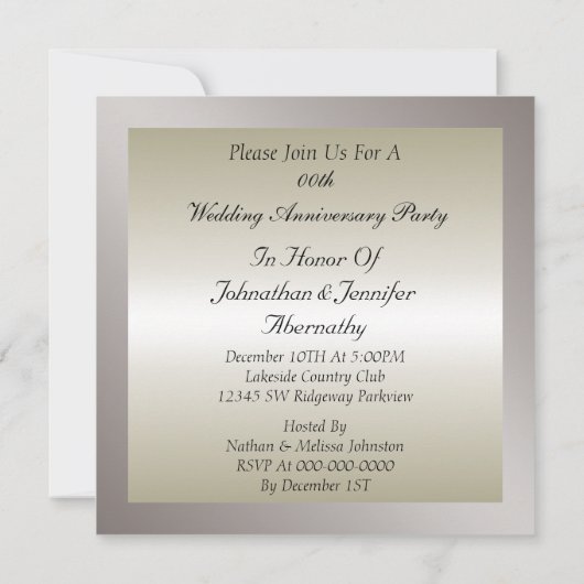 Uitnodiging voor huwelijksjubileum (Achterkant)