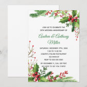 Uitnodiging voor huwelijksjubileum botanische bloe (Voorkant / Achterkant)