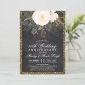 Uitnodiging voor huwelijksjubileum met winterbloem (Staand voorkant)