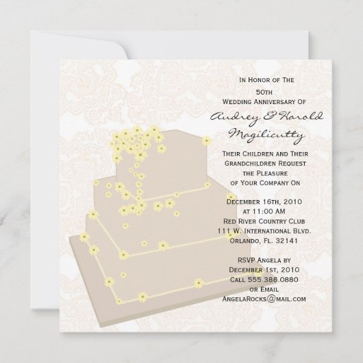 Uitnodiging voor huwelijksjubileumfeest (Voorkant)
