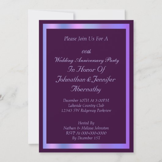 Uitnodiging voor huwelijksjubileumfeest (Achterkant)