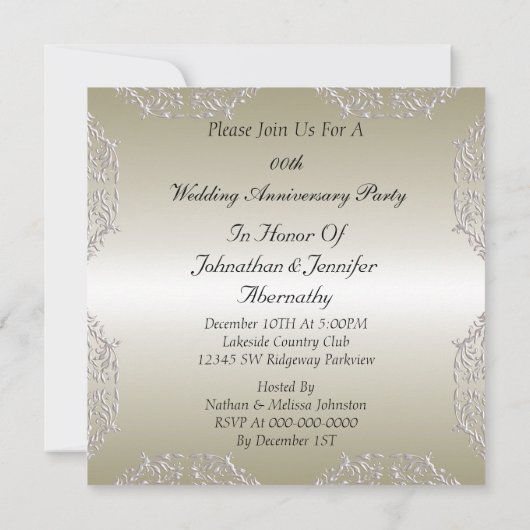 Uitnodiging voor huwelijksjubileumfeest (Achterkant)