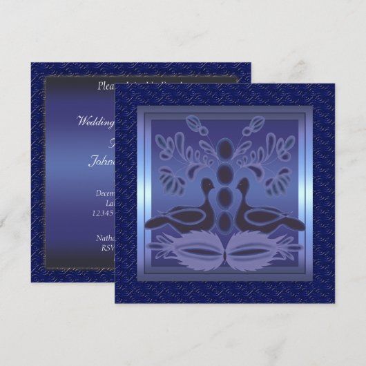 Uitnodiging voor huwelijksjubileumfeest van vogels (Voorkant / Achterkant)