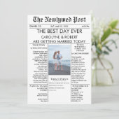 Uitnodiging voor huwelijksprogramma voor kranten (Staand voorkant)