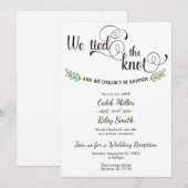 Uitnodiging voor Huwelijksreceptie 'We Knoopte de  (Voorkant / Achterkant)