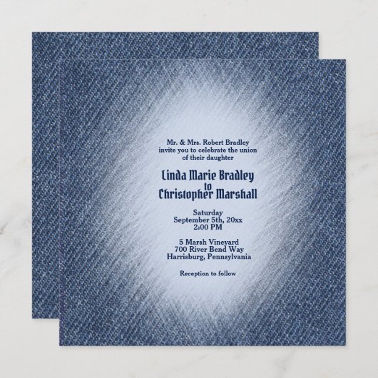 Uitnodiging voor huwelijksreis in het Midnight Blu (Voorkant / Achterkant)