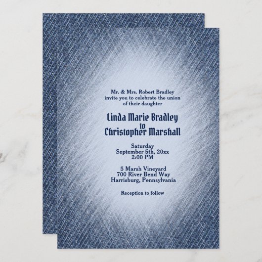 Uitnodiging voor huwelijksreis in het Midnight Blu (Voorkant / Achterkant)