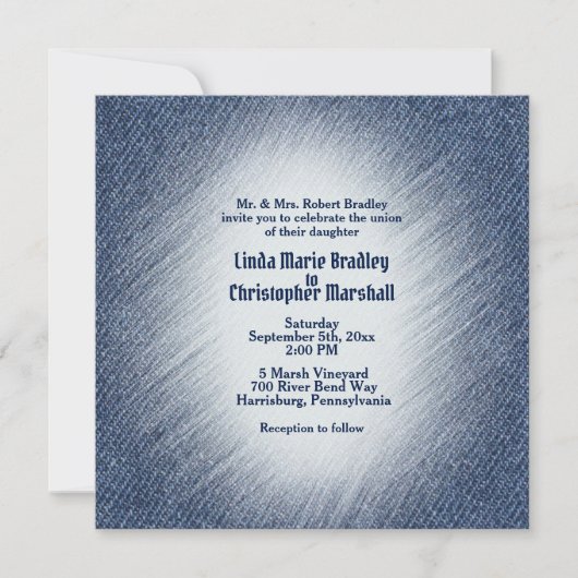 Uitnodiging voor huwelijksreis in het Midnight Blu (Voorkant)