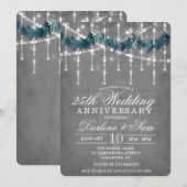 Uitnodiging voor huwelijksverjaardag winterfeest (Voorkant / Achterkant)