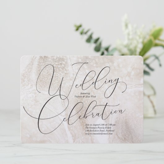 Uitnodiging voor Huwelijksviering (Staand voorkant)