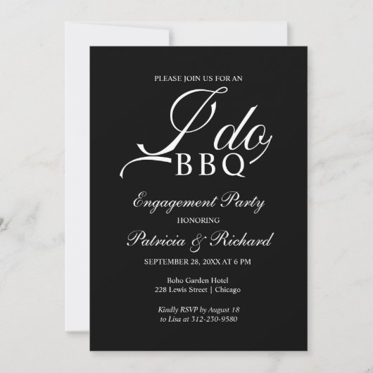 Uitnodiging voor 'I DO BBQ' koppelfeest (Voorkant)