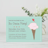 Uitnodiging voor Ice Cream Party (Staand voorkant)