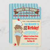 Uitnodiging voor Ice Cream Party (Voorkant / Achterkant)