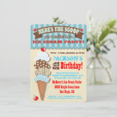 Uitnodiging voor Ice Cream Party (Staand voorkant)