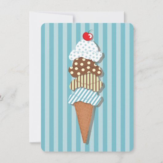 Uitnodiging voor Ice Cream Party (Achterkant)