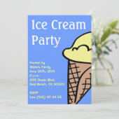 Uitnodiging voor Ice Cream Party (Staand voorkant)