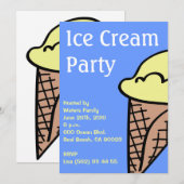 Uitnodiging voor Ice Cream Party (Voorkant / Achterkant)