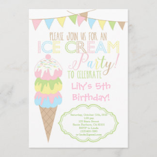 Uitnodiging voor Ice Cream Party