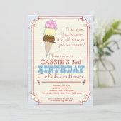 Uitnodiging voor Ice Cream Party (Staand voorkant)