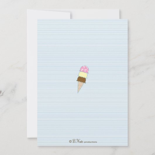 Uitnodiging voor Ice Cream Party (Achterkant)