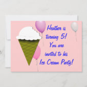 Uitnodiging voor Ice Cream Party (Voorkant)