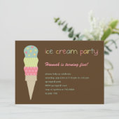 Uitnodiging voor Ice Cream Party (Staand voorkant)