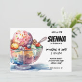Uitnodiging voor Ice Cream Party (Staand voorkant)