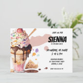 Uitnodiging voor Ice Cream Party (Staand voorkant)