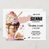 Uitnodiging voor Ice Cream Party (Voorkant / Achterkant)