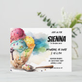 Uitnodiging voor Ice Cream Party (Staand voorkant)