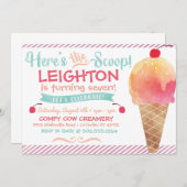 Uitnodiging voor Ice Cream Party (Voorkant / Achterkant)