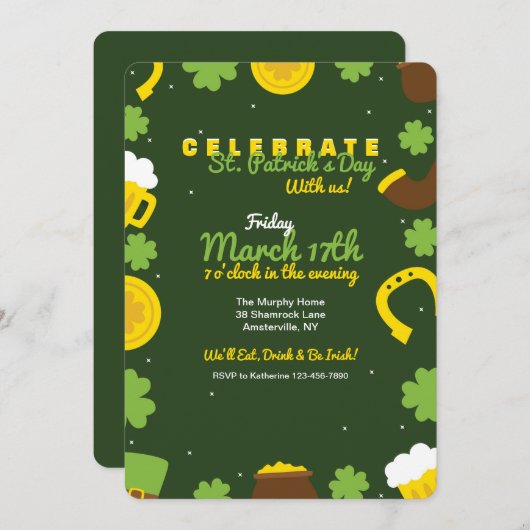 Uitnodiging voor Ierse elementen (Voorkant / Achterkant)