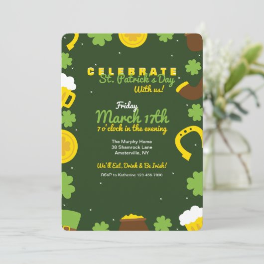 Uitnodiging voor Ierse elementen (Staand voorkant)