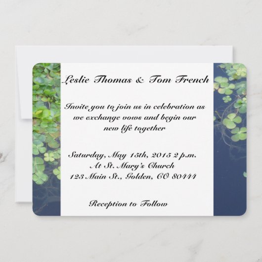 Uitnodiging voor Ierse lente- en uitwijkwedstrijd (Achterkant)