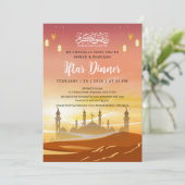 Uitnodiging voor Iftar-diner in de woestijn bij zo (Staand voorkant)