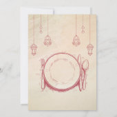 Uitnodiging voor Iftar-diner in schetsstijl tijden (Achterkant)