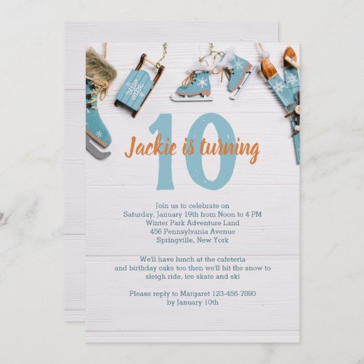 Uitnodiging voor ijs- en sneeuwsporten (Voorkant / Achterkant)