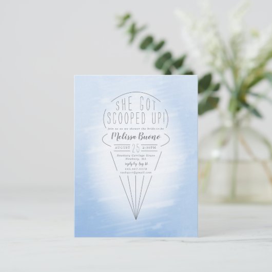 Uitnodiging voor ijs-thema bruidsfeest (Staand voorkant)