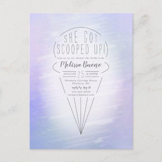 Uitnodiging voor ijs-thema bruidsfeest (Voorkant)