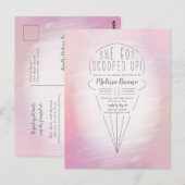 Uitnodiging voor ijs-thema bruisfeestje (Voorkant / Achterkant)