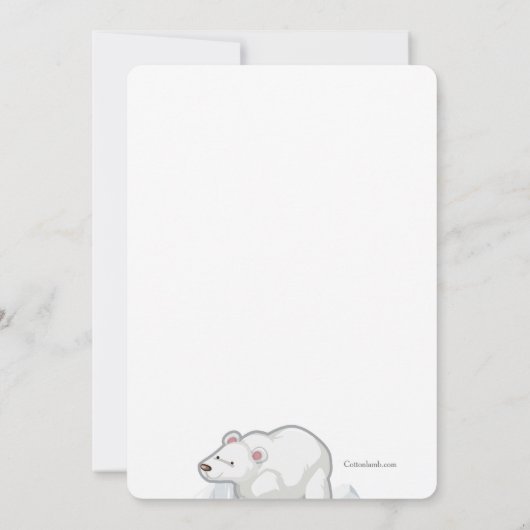 Uitnodiging voor ijsbeer zwembadfeest (Achterkant)