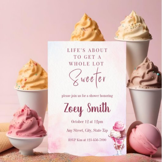 Uitnodiging voor ijscoupesuikerfeestje