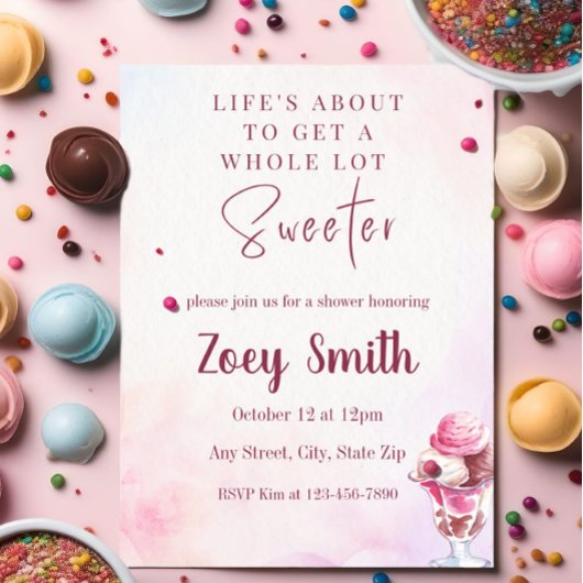 Uitnodiging voor ijscoupesuikerfeestje