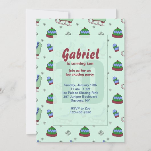 Uitnodiging voor ijsschaatsen (Voorkant)